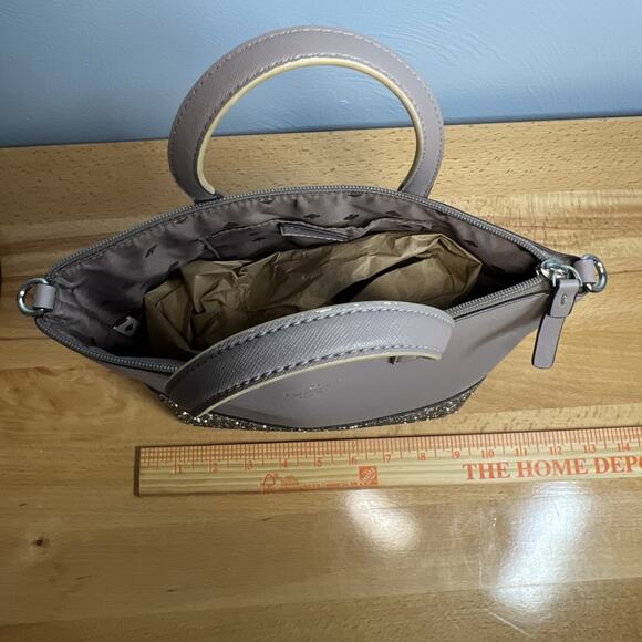 Kate Spade NY Penny Greta Court Tote Purse Glitter Sparkle Bag Cityscape Gray - Picture 14 of 16